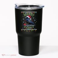 Ugly Christmas Sweater Merry F CAW F Crow Tumbler thumb 0