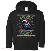 Ugly Christmas Sweater Merry F CAW F Crow Toddler Hoodie thumb 0