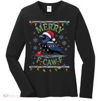 Ugly Christmas Sweater Merry F CAW F Crow Women's Long Sleeve Shirt thumb 0