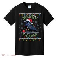 Ugly Christmas Sweater Merry F CAW F Crow Kids T-Shirt thumb 0