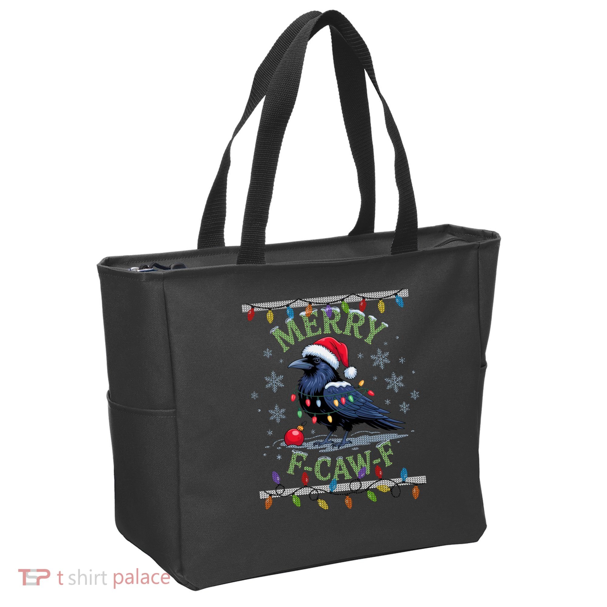 Ugly Christmas Sweater Merry F CAW F Crow Tote Bag