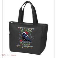 Ugly Christmas Sweater Merry F CAW F Crow Tote Bag thumb 3