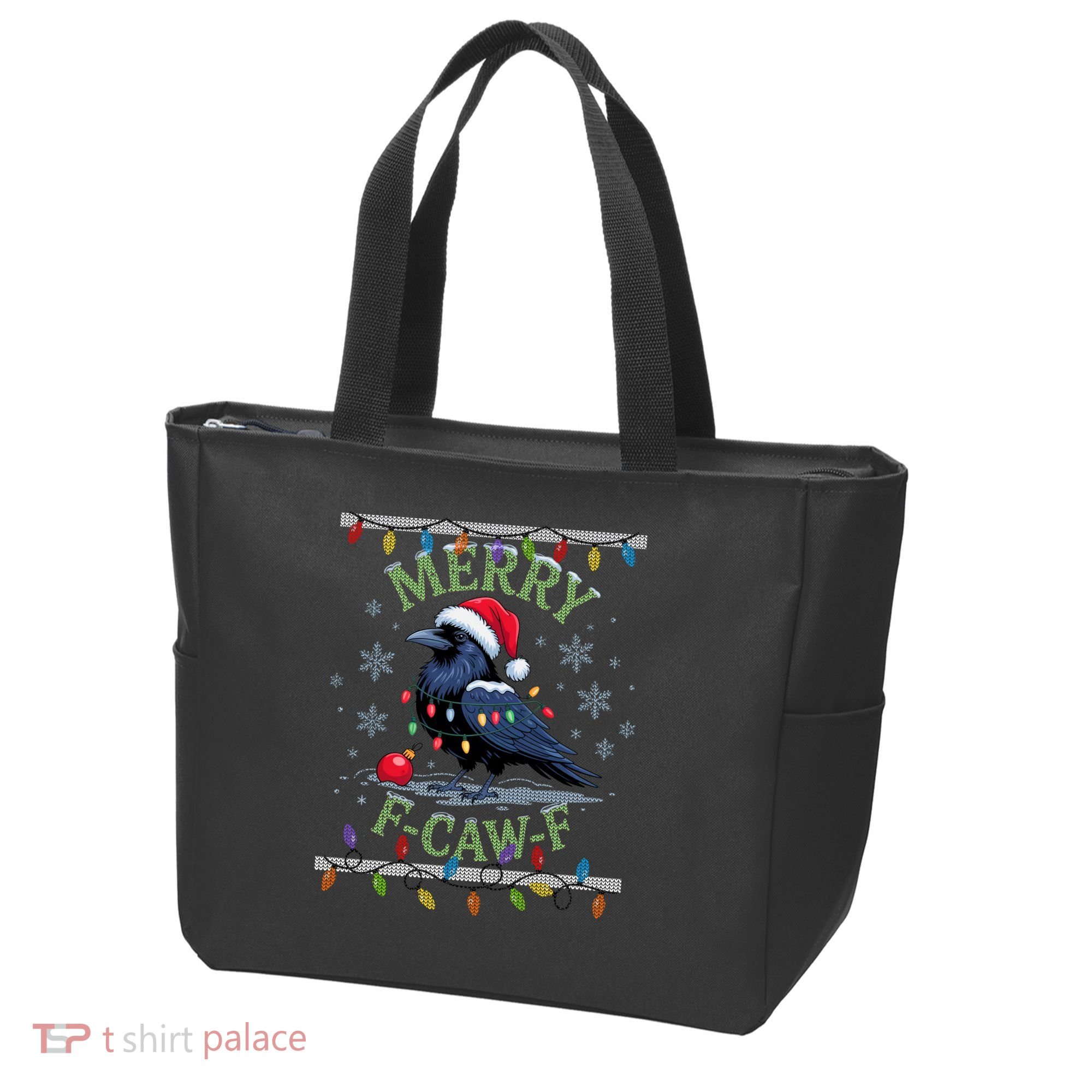 Ugly Christmas Sweater Merry F CAW F Crow Tote Bag