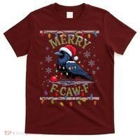 Ugly Christmas Sweater Merry F CAW F Crow T-Shirt thumb 0