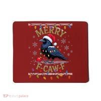 Ugly Christmas Sweater Merry F CAW F Crow Mousepad thumb 0