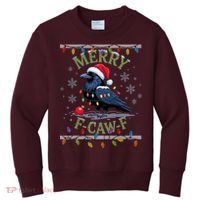 Ugly Christmas Sweater Merry F CAW F Crow Kids Sweatshirt thumb 0