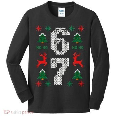 Ugly Christmas Sweater 67 Funny Xmas Meme Kids Long Sleeve Shirt