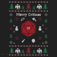 Ugly Christmas Sweater Merry Critmas Dungeons And Rpg Dragons Gift Golf Towel thumb 3
