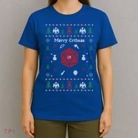 Ugly Christmas Sweater Merry Critmas Dungeons And Rpg Dragons Gift T-Shirt thumb 4