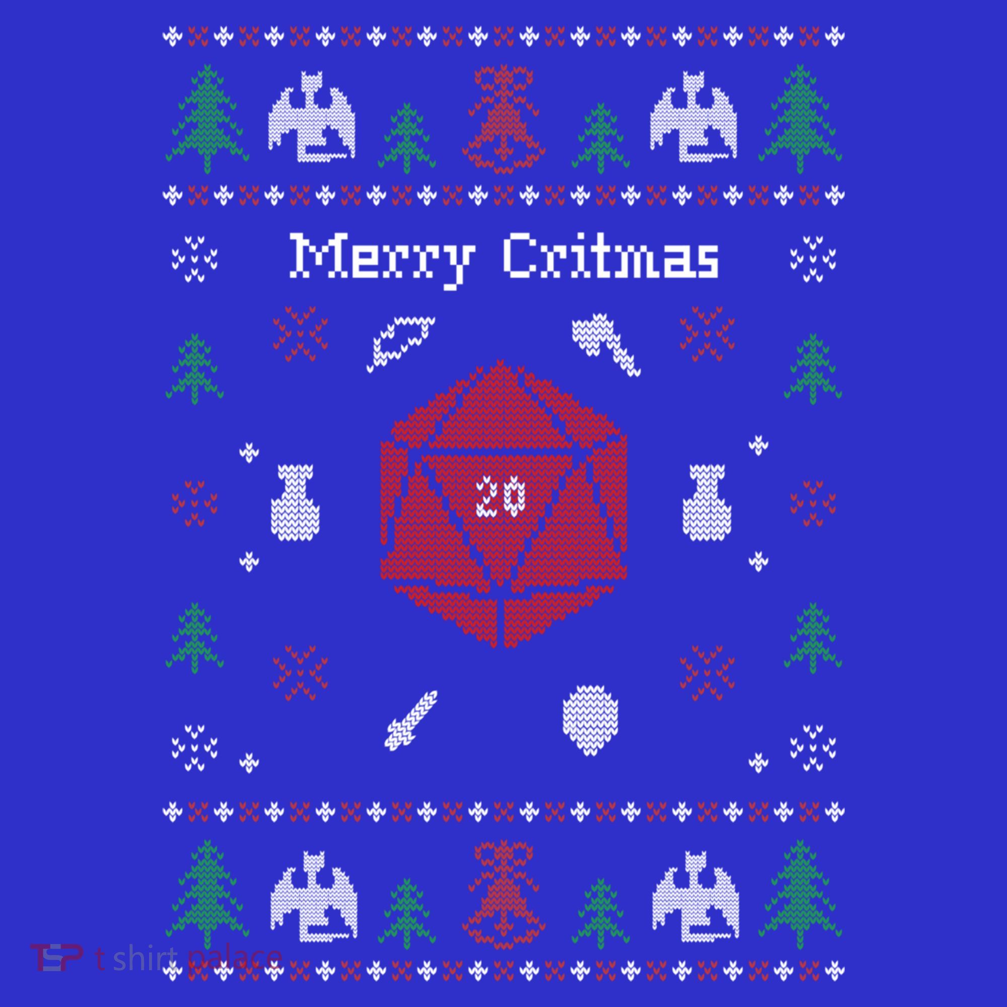 Ugly Christmas Sweater Merry Critmas Dungeons And Rpg Dragons Gift Mousepad