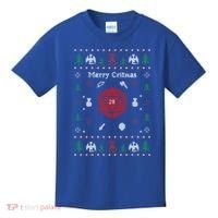 Ugly Christmas Sweater Merry Critmas Dungeons And Rpg Dragons Gift Kids T-Shirt thumb 0