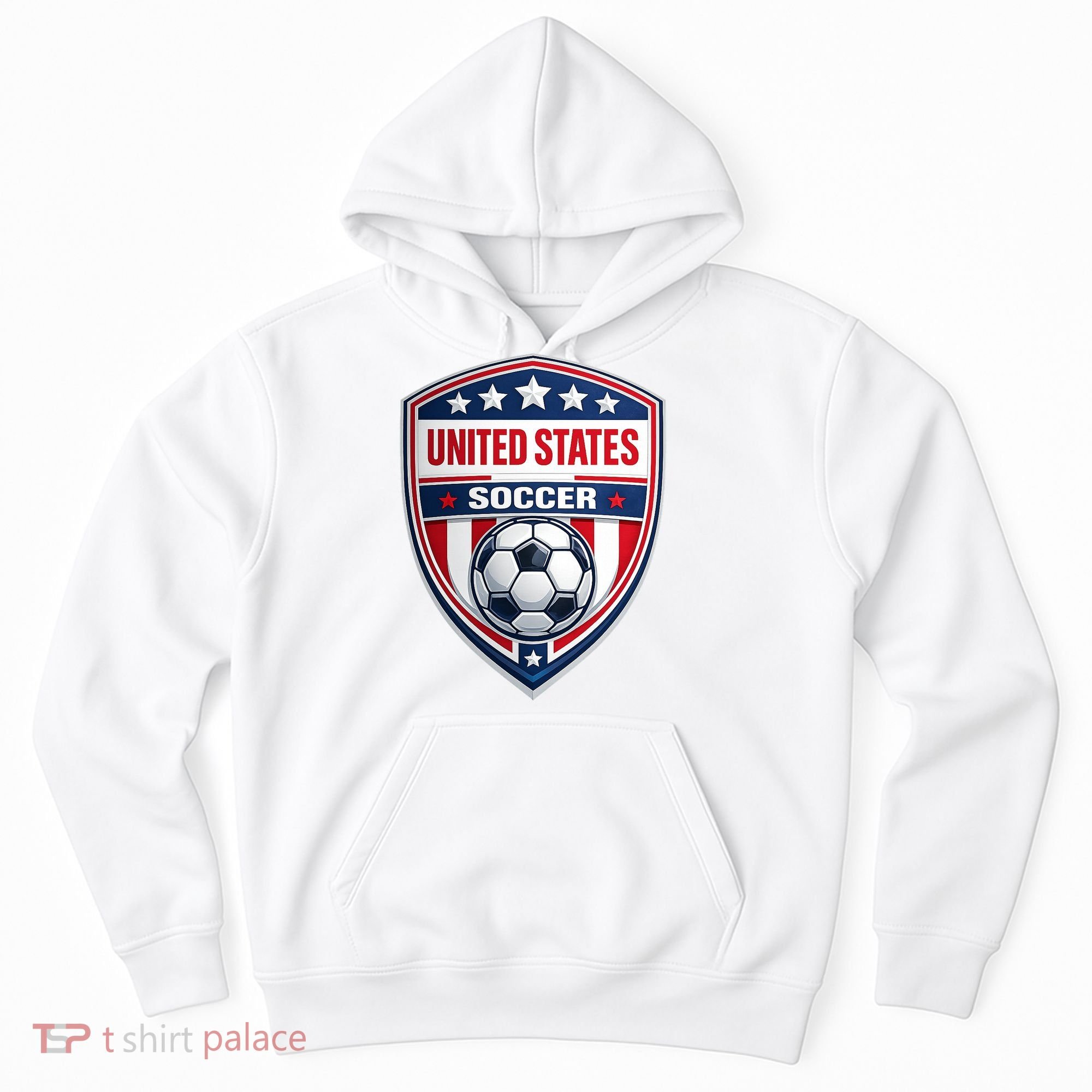 USA Crest Soccer Badge Shield United States Fan Hoodie