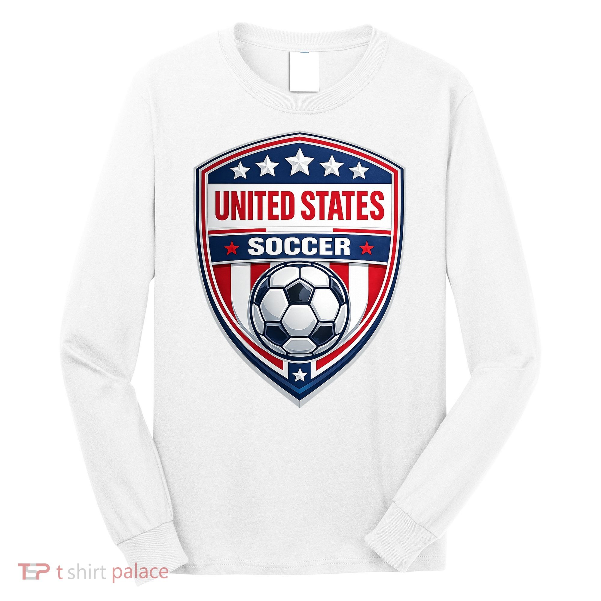 USA Crest Soccer Badge Shield United States Fan Long Sleeve Shirt