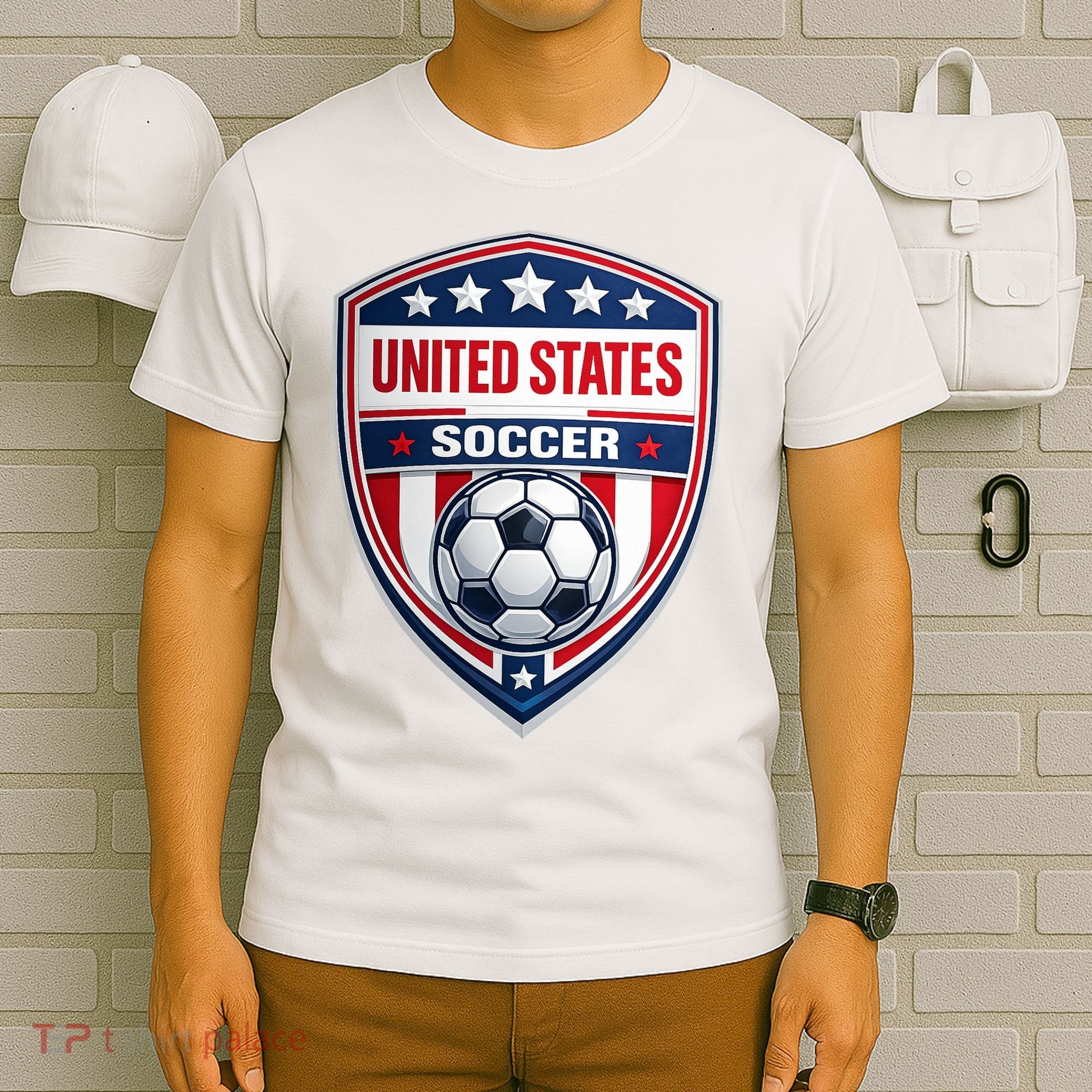 USA Crest Soccer Badge Shield United States Fan T-Shirt