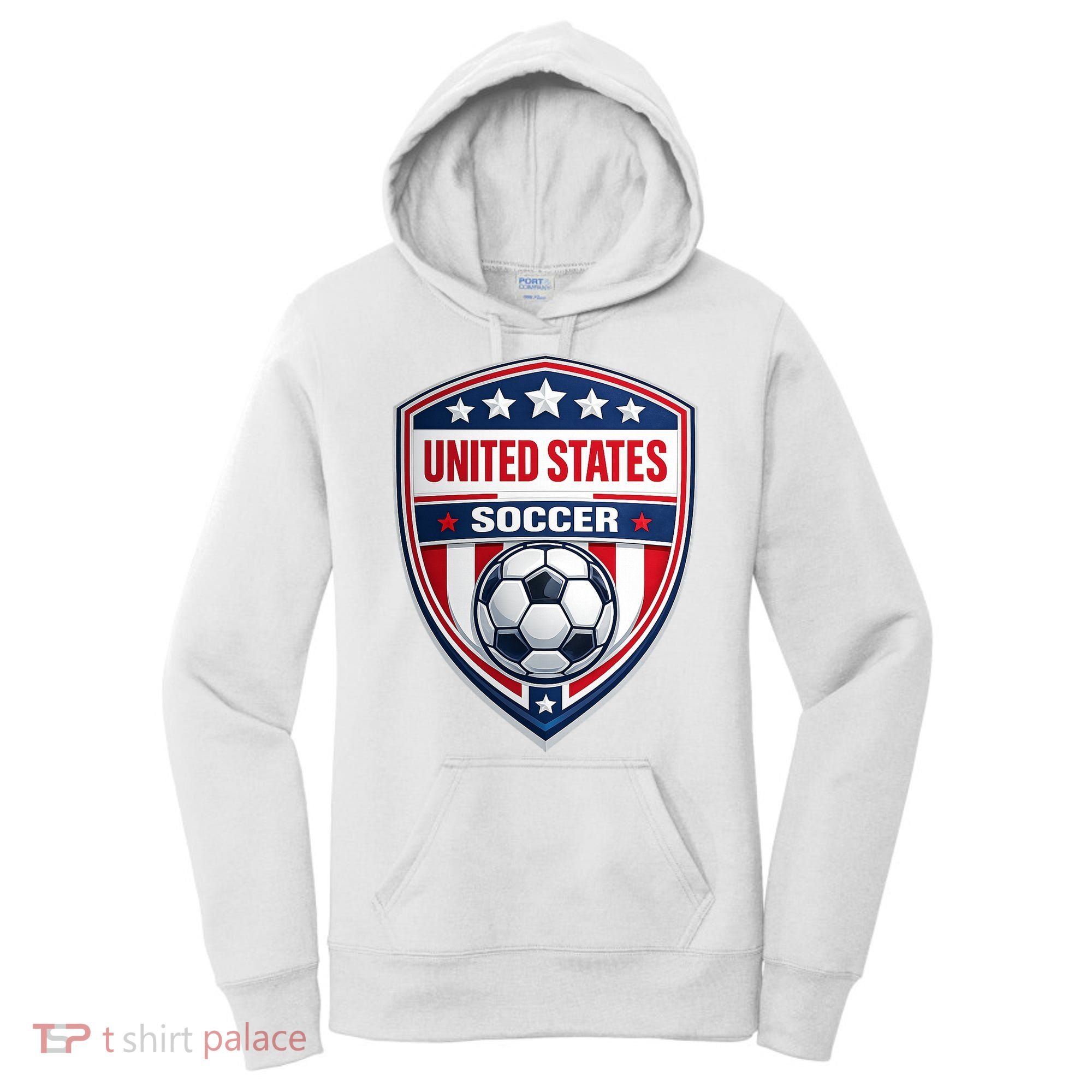 USA Crest Soccer Badge Shield United States Fan Women's Hoodie