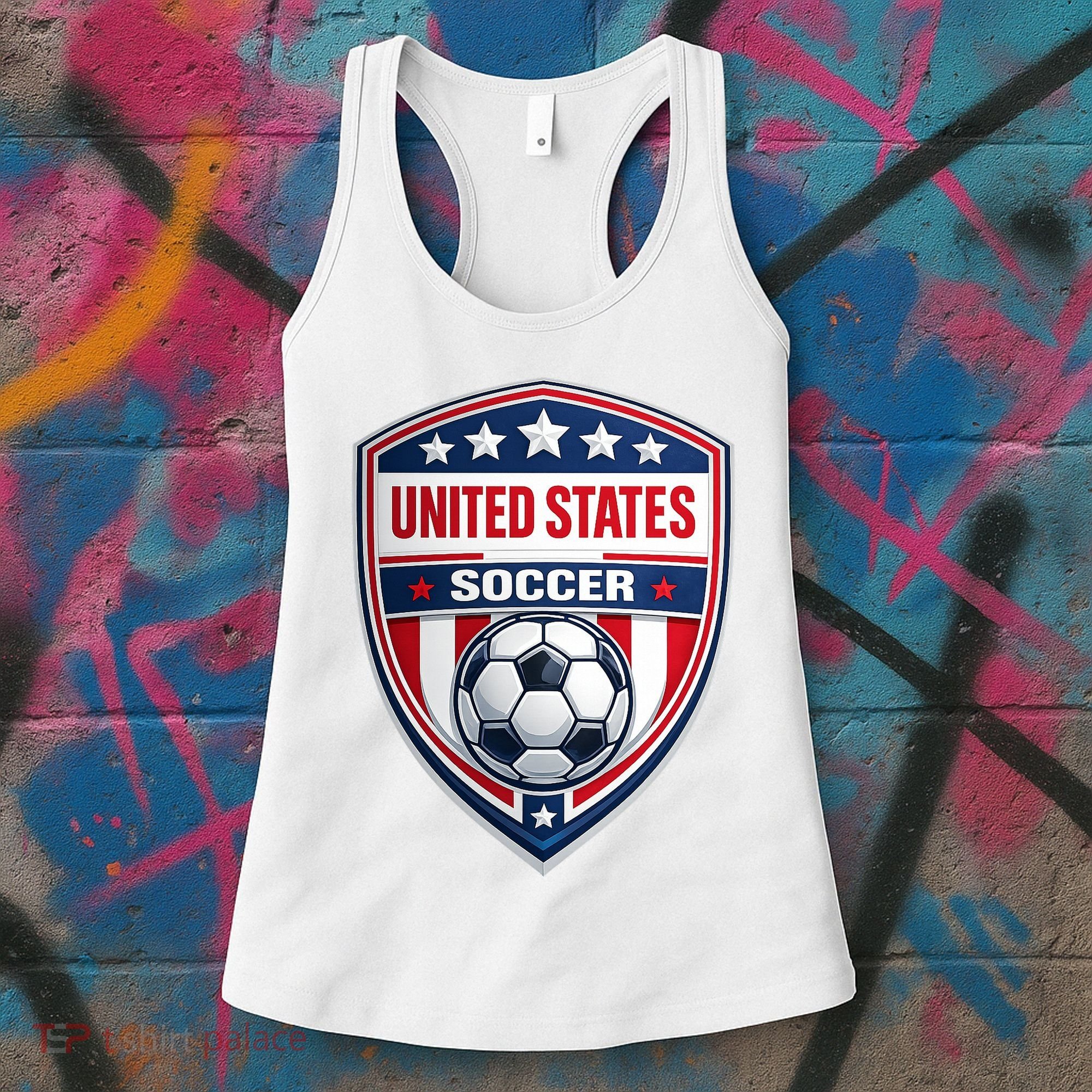 USA Crest Soccer Badge Shield United States Fan Women's Tank Top