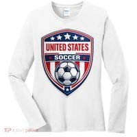 USA Crest Soccer Badge Shield United States Fan Women's Long Sleeve Shirt thumb 0