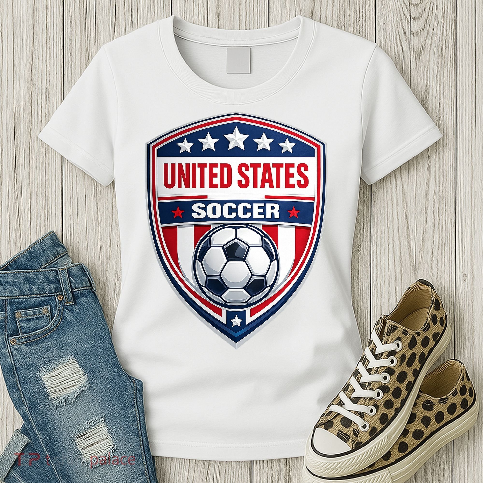 USA Crest Soccer Badge Shield United States Fan Women's T-Shirt