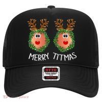 Ugly Christmas Sweater Merry Titmas Reindeer Boobs Naughty Hat thumb 0