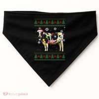 Ugly Christmas Sweater Cow Christmas Lights Sweater Light Up USA-Made Doggie Bandana thumb 0