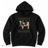 Ugly Christmas Sweater Cow Christmas Lights Sweater Light Up Hoodie thumb 0