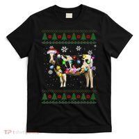 Ugly Christmas Sweater Cow Christmas Lights Sweater Light Up T-Shirt thumb 0