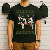 Ugly Christmas Sweater Cow Christmas Lights Sweater Light Up T-Shirt thumb 6
