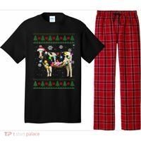 Ugly Christmas Sweater Cow Christmas Lights Sweater Light Up Pajama Set thumb 0