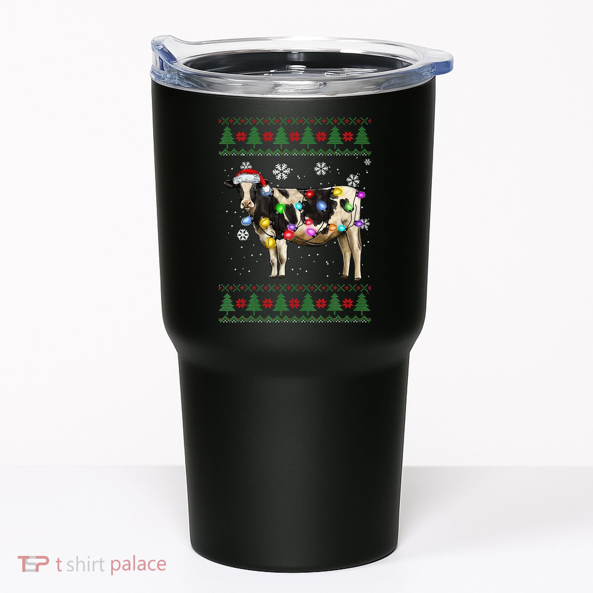 Ugly Christmas Sweater Cow Christmas Lights Sweater Light Up Tumbler