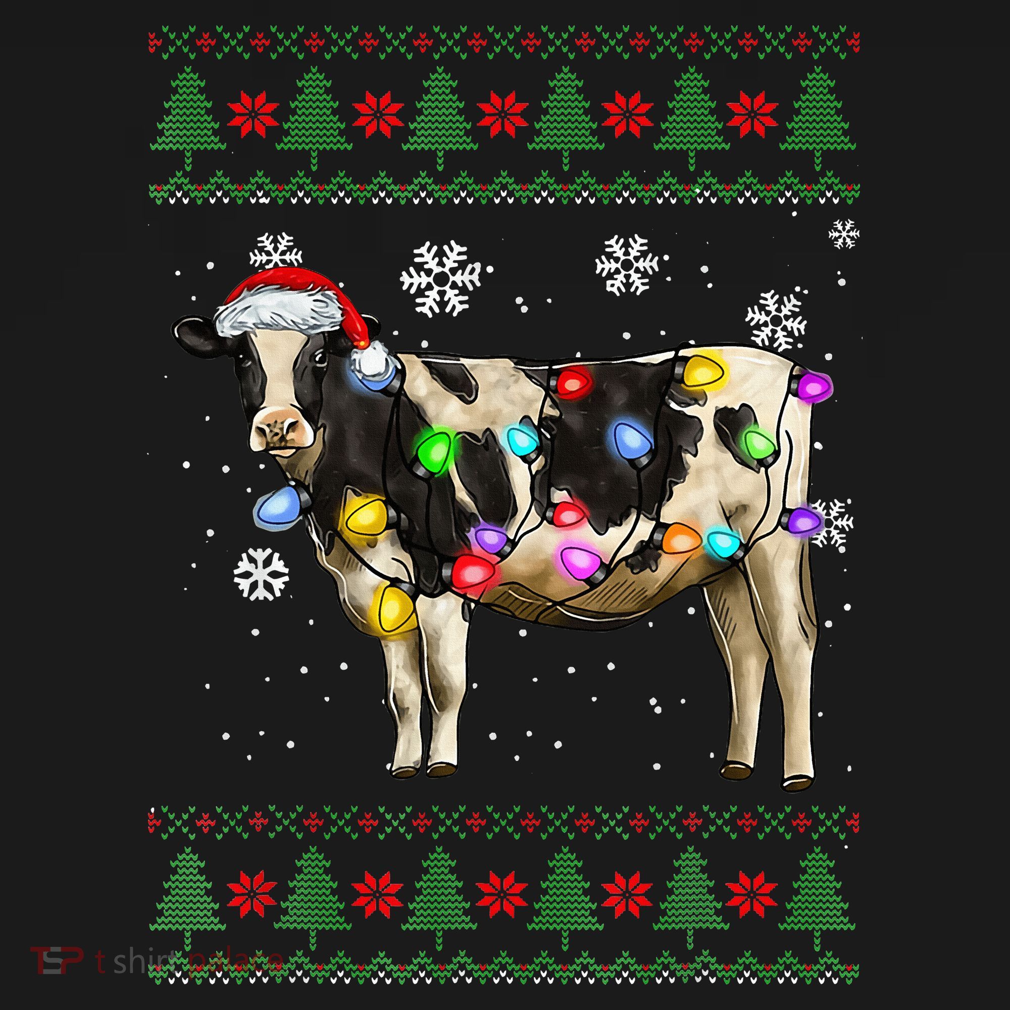 Ugly Christmas Sweater Cow Christmas Lights Sweater Light Up Mousepad