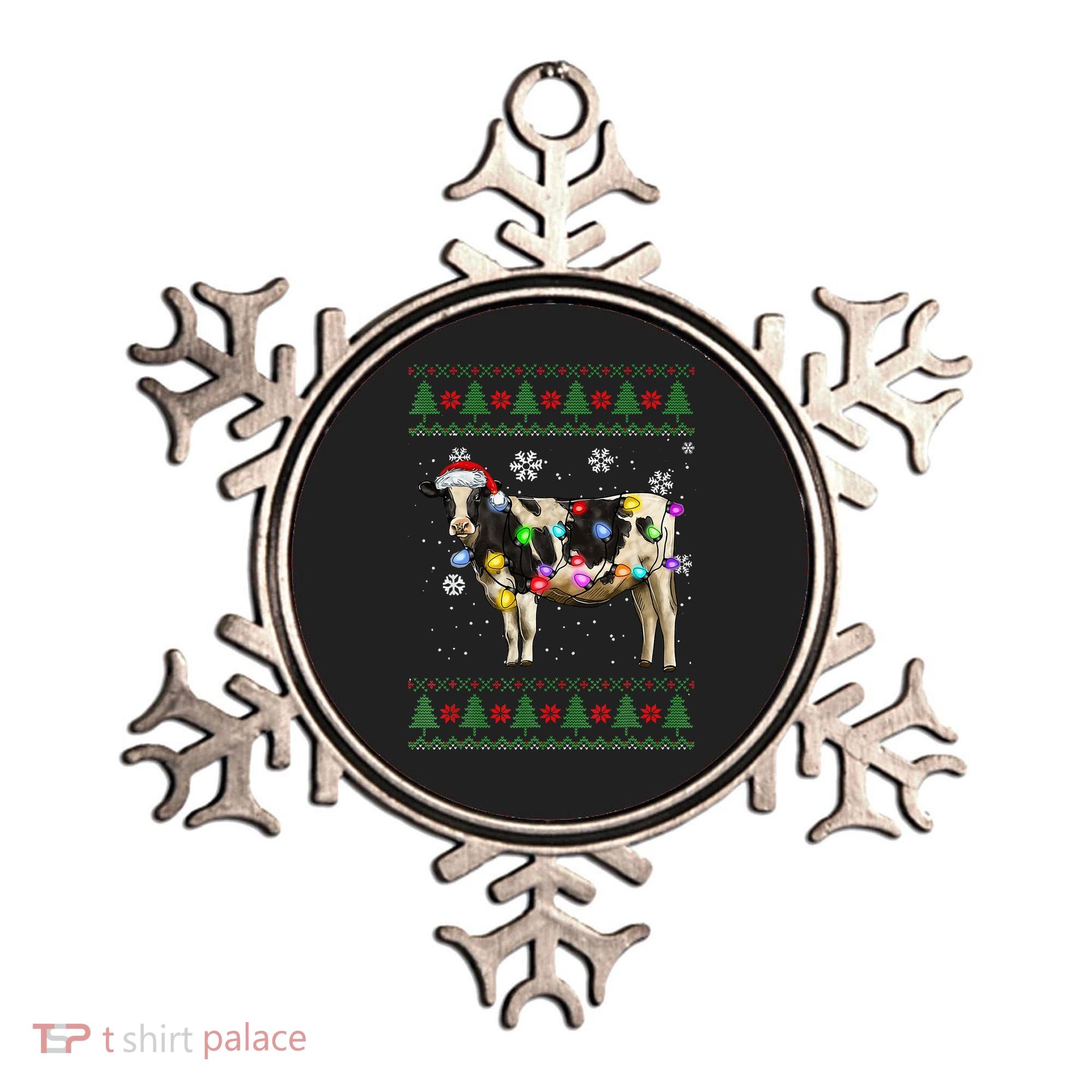 Ugly Christmas Sweater Cow Christmas Lights Sweater Light Up Ornament