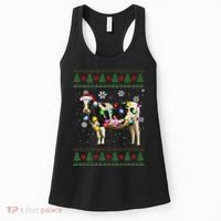 Ugly Christmas Sweater Cow Christmas Lights Sweater Light Up Women's Tank Top thumb 0