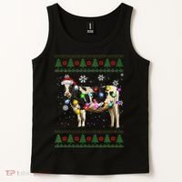 Ugly Christmas Sweater Cow Christmas Lights Sweater Light Up Tank Top thumb 2