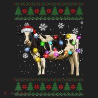 Ugly Christmas Sweater Cow Christmas Lights Sweater Light Up Golf Towel thumb 3