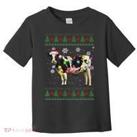 Ugly Christmas Sweater Cow Christmas Lights Sweater Light Up Toddler T-Shirt thumb 0