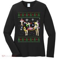 Ugly Christmas Sweater Cow Christmas Lights Sweater Light Up Women's Long Sleeve Shirt thumb 0