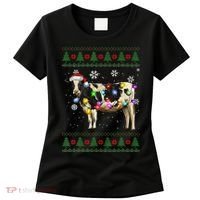Ugly Christmas Sweater Cow Christmas Lights Sweater Light Up Women's T-Shirt thumb 0