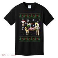 Ugly Christmas Sweater Cow Christmas Lights Sweater Light Up Kids T-Shirt thumb 0