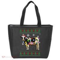 Ugly Christmas Sweater Cow Christmas Lights Sweater Light Up Tote Bag thumb 0