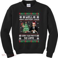Ugly Christmas Sweater The Office Happy Birthday Jesus Sorry Your Party Kids Sweatshirt thumb 0
