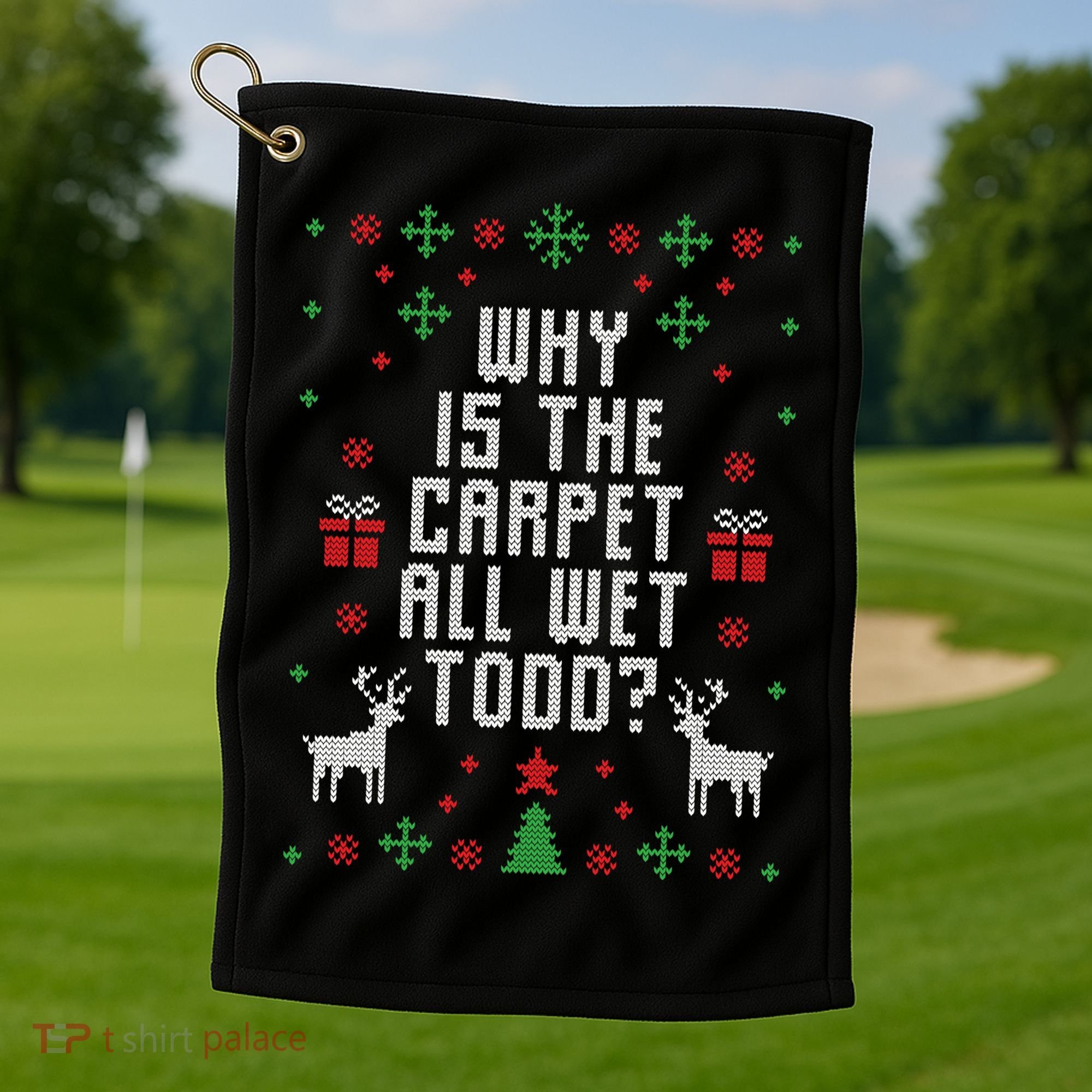 Ugly Christmas Sweater Golf Towel