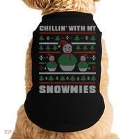 Ugly Christmas Sweater Alternative Chillin With My Snowmies Meaningful Gift Doggie Tank thumb 0