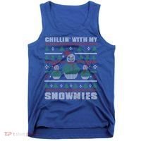 Ugly Christmas Sweater Alternative Chillin With My Snowmies Meaningful Gift Tank Top thumb 0