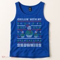 Ugly Christmas Sweater Alternative Chillin With My Snowmies Meaningful Gift Tank Top thumb 2