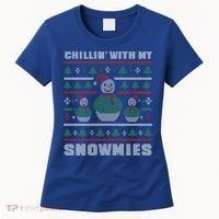 Ugly Christmas Sweater Alternative Chillin With My Snowmies Meaningful Gift Women's T-Shirt thumb 0