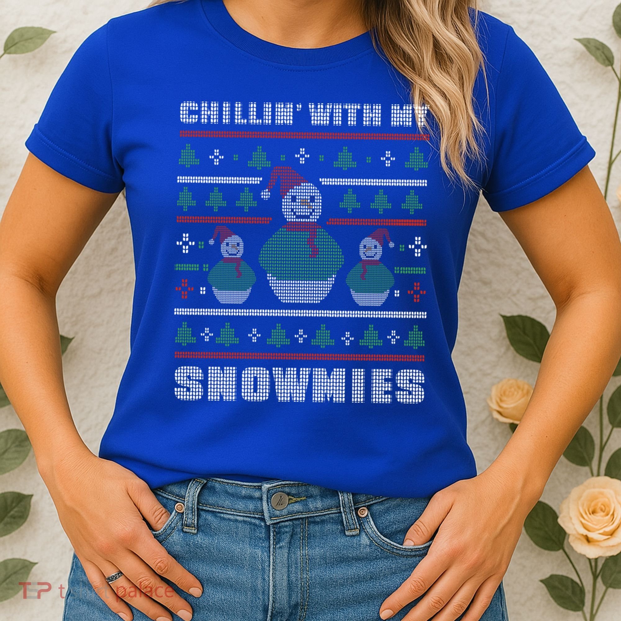 Ugly Christmas Sweater Alternative Chillin With My Snowmies Meaningful Gift Women's T-Shirt