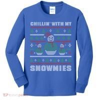 Ugly Christmas Sweater Alternative Chillin With My Snowmies Meaningful Gift Kids Long Sleeve Shirt thumb 0