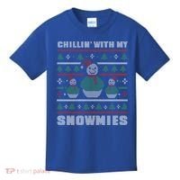 Ugly Christmas Sweater Alternative Chillin With My Snowmies Meaningful Gift Kids T-Shirt thumb 0