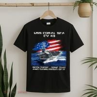 USS Coral Sea CV 43 Aircraft Carrier Veteran USA Flag Xmas T-Shirt thumb 2