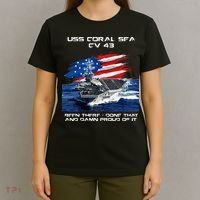 USS Coral Sea CV 43 Aircraft Carrier Veteran USA Flag Xmas T-Shirt thumb 4
